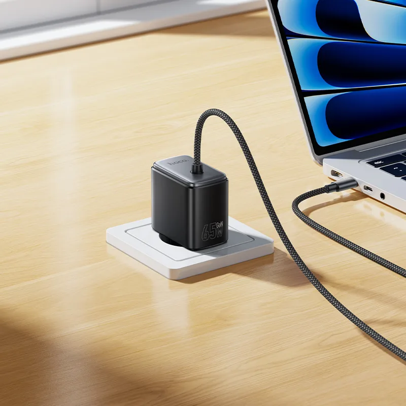 C166A PD 65W fast charger with built-in Type-C cable
